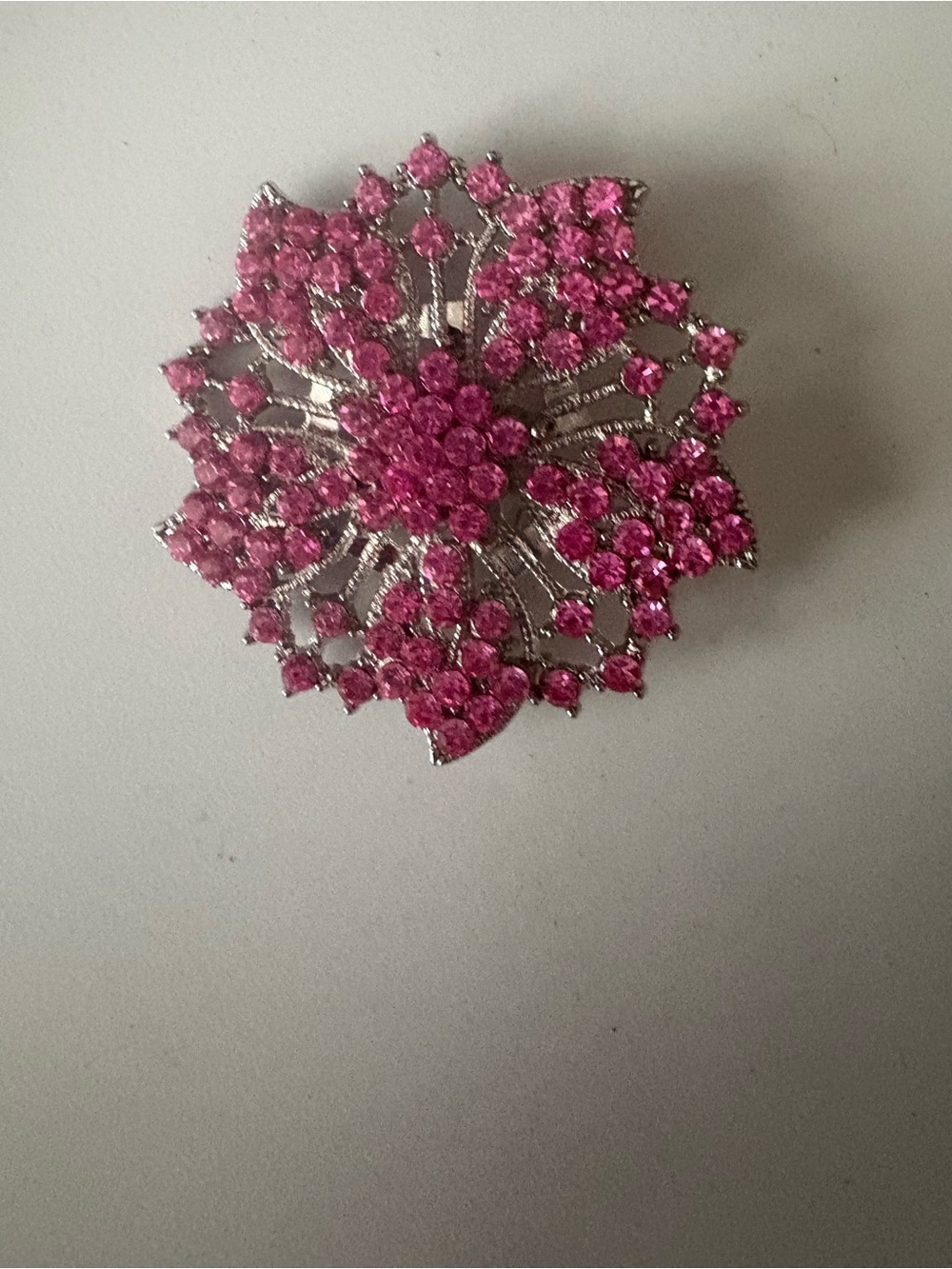 Sparkling Pink Floral Crystal Brooch - Women Jewelry